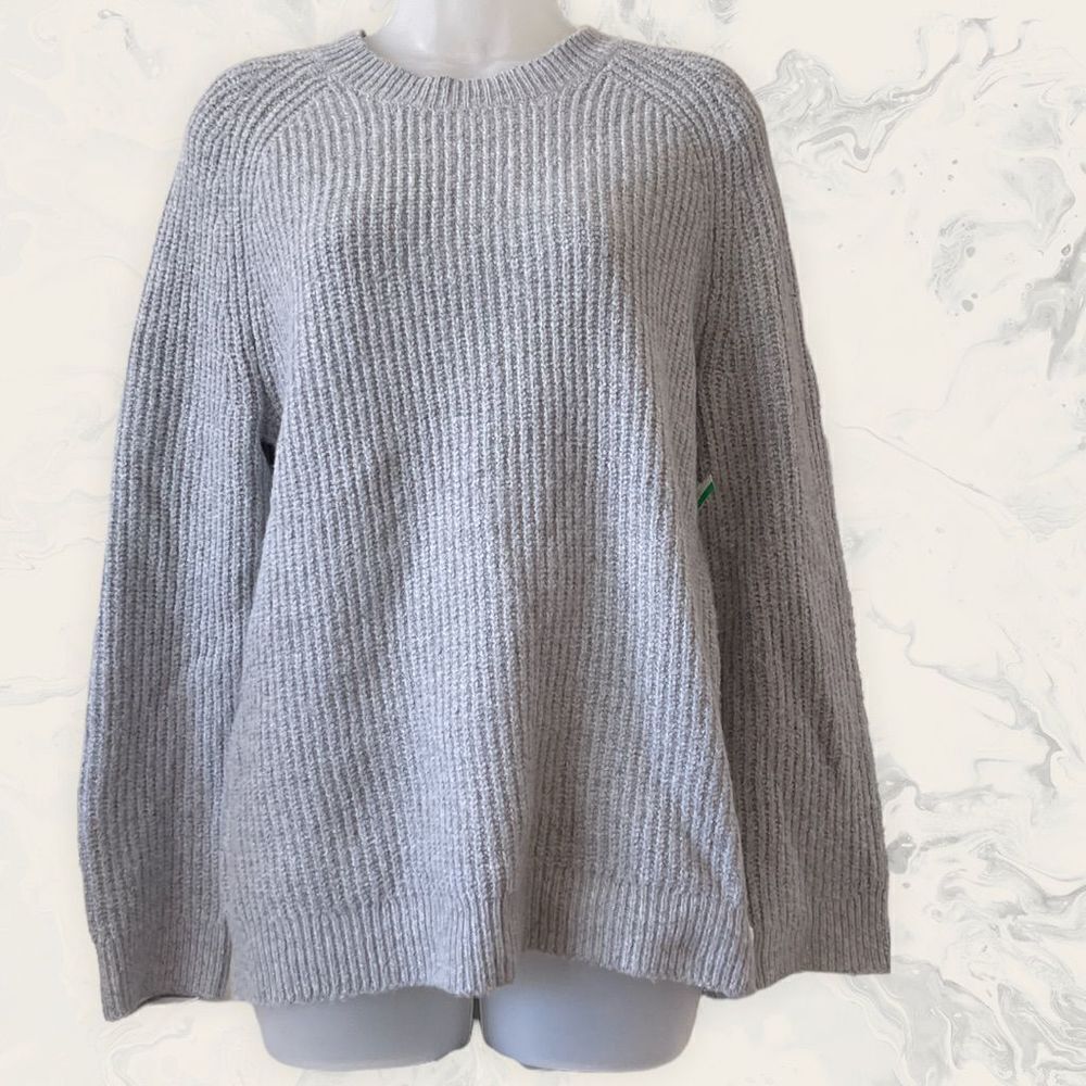 BP. Plaited Stitch Recycled Blend Crewneck Sweater - size S - Gray